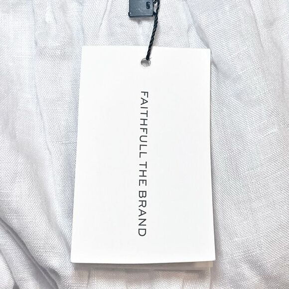 Faithfull The Brand Almero Mini Dress - Plain White Size 6 Boho Linen NWT - Picture 13 of 16